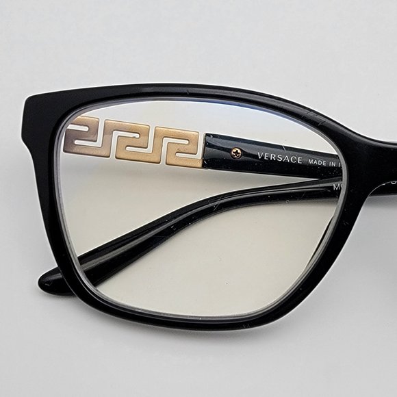 *SOLD* Versace Mod. 3192-B GB1 Gloss Black Gold Rhinestone Eyeglasses Frame 54mm - Picture 14 of 14